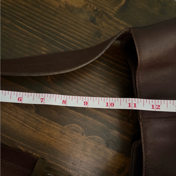 Rare Vintage Adrienne Vittadini Shoulder Bag in Dark Brown Textured Leather - Picture 15 of 16